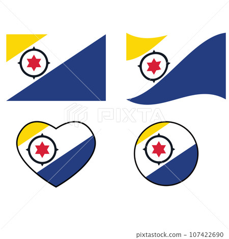 Bonaire flag icon. Waving flag of Eswatini. Heart Eswatini flag. Round Eswatini flag. flat style. 107422690