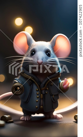 3D mouse cartoon character design illustration 3D mouse cartoon character design illustration 107422905