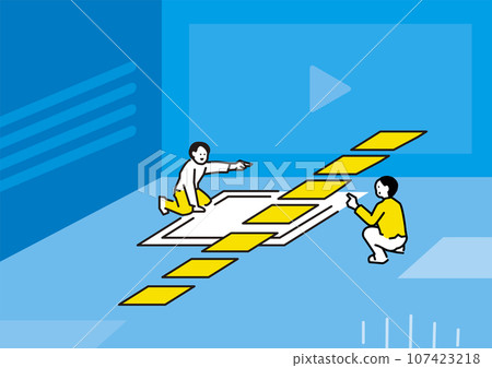 用於討論影片的插圖背景 107423218