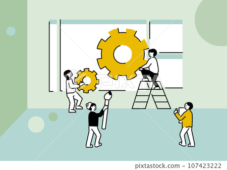 Illustration background of web service production 107423222