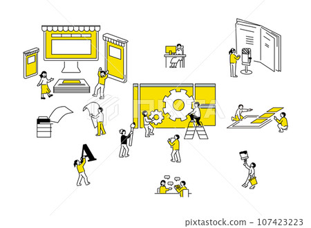 Website production visual set 107423223