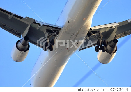 Takeoff and landing of an airliner 107423444