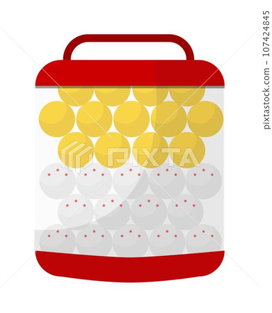 Jar with balls for table tennis, storage container 107424845