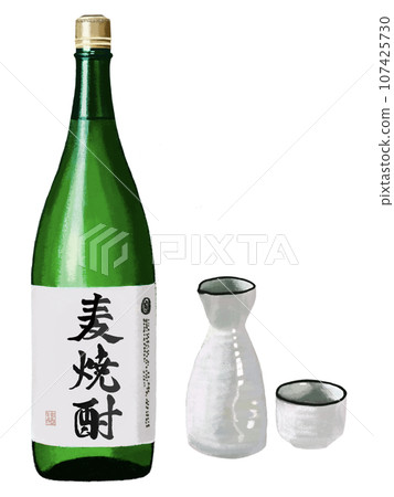 大麥燒酒（1瓶深綠）附清酒杯 107425730