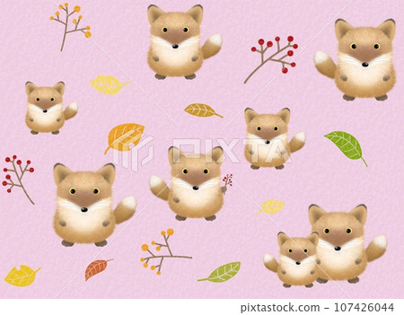 Fox seamless pattern B-5 Fox seamless pattern B-5 107426044