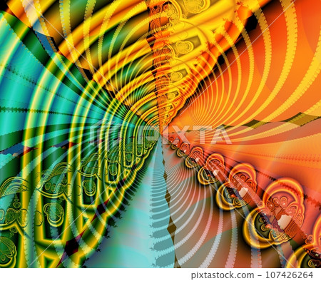 Computer generated abstract colorful fractal artwork 107426264