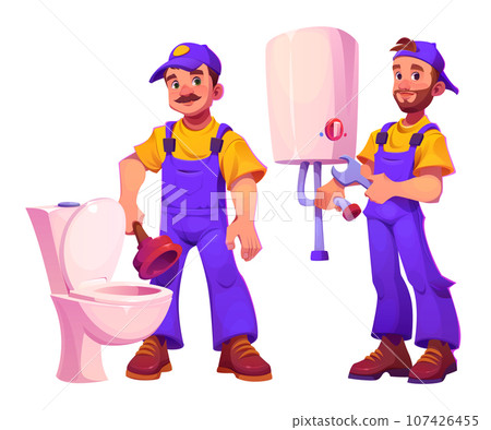 Man plumber repair service for boiler and toilet Man plumber repair service for boiler and toilet 107426455