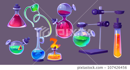Science lab beaker for chemistry experiment set Science lab beaker for chemistry experiment set 107426456