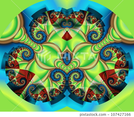 Computer generated abstract colorful fractal artwork 107427166