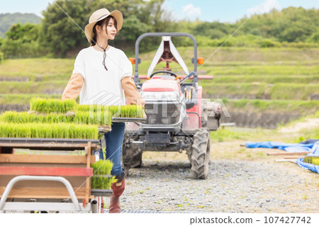 Agriculture Farmer Young Woman Agriculture Farmer Young Woman 107427742