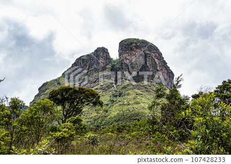 Hiking trail to Aguas Claras waterfall in Vale do Capao, Chapada Diamantina, Palmeiras, Bahia, Brazil 107428233