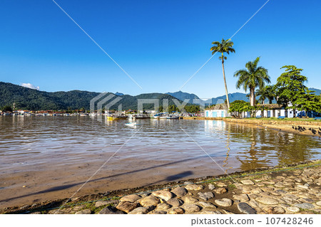 Beach in the colonial city of Paraty, Rio de Janeiro, Brazil. 107428246