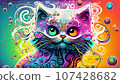 cute cat graphic art 107428682