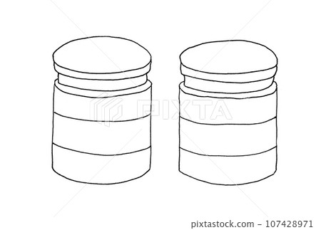 A set of line drawings of bottles drawn with water-based pens A set of line drawings of bottles drawn with water-based pens 107428971