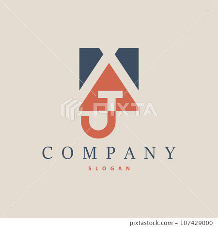 Minimal Initial AJ Letter Logo, Modern And Luxury Vector Template 107429000