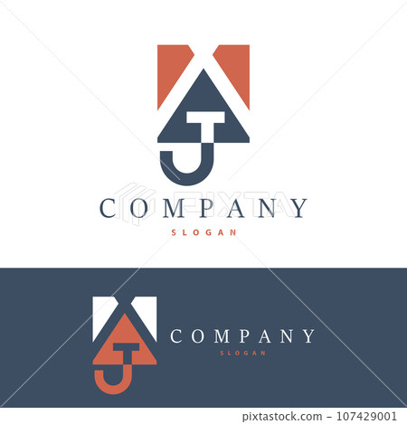Minimal Initial AJ Letter Logo, Modern And Luxury Vector Template 107429001