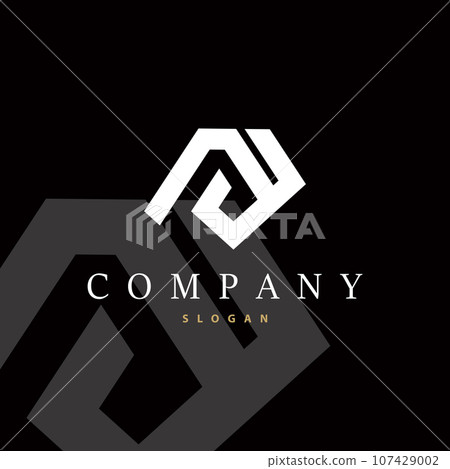 Minimal Initial AJ Letter Logo, Modern And Luxury Vector Template 107429002