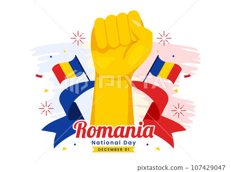 Romania National Day Vector Illustration on 1st December with Waving Flag Background in Romanian Great Union Memorial holiday Flat Cartoon Design Romania National Day Vector Illustration on 1st December with Waving Flag Background in Romanian Great Union Memorial holiday Flat Cartoon Design 107429047