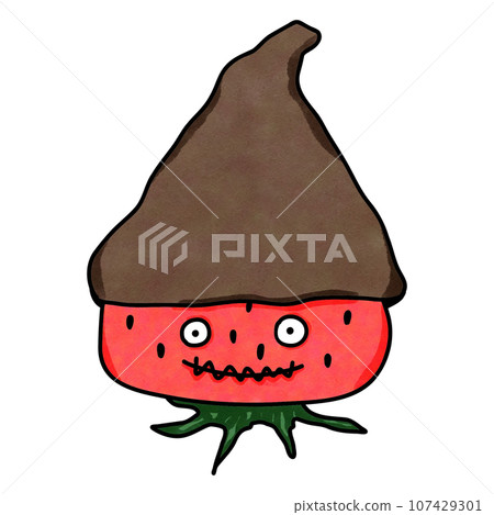 Chocolate covered strawberry drawing Chocolate covered strawberry drawing 107429301