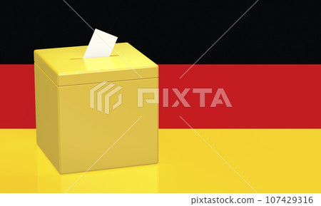 Ballot box with the national flag of Germany Ballot box with the national flag of Germany 107429316