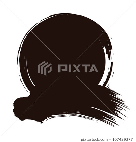 用畫筆繪製的圓線設計框架 用畫筆繪製的圓線設計框架 107429377