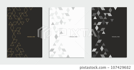 Abstract geometric technological company brochure. Vector business flyer. 107429682