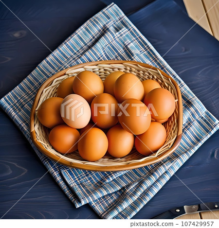 brown eggs in a wooden bowl brown eggs in a wooden bowl 107429957
