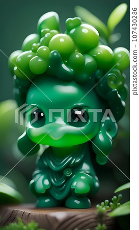 3D jade stone cartoon character design illustration 107430286