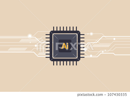 AI chip cpu icon design 107430335