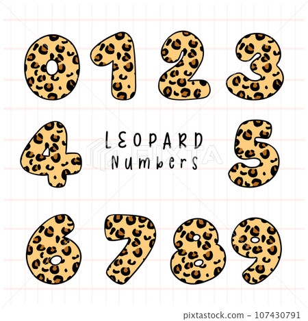 Adorable leopard pattern numbers from 0 to 9 for kids. This educational and playful set features cute animal digits in vibrant colors, perfect for preschool, kindergarten, and creative projects. Adorable leopard pattern numbers from 0 to 9 for kids. This educational and playful set features cute animal digits in vibrant colors, perfect for preschool, kindergarten, and creative projects. 107430791