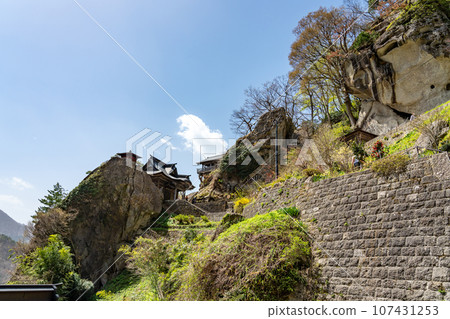 Yamagata City, Yamagata Prefecture, Nokyo-do Hall and Kaizan-do Hall of Risshakuji Temple, commonly known as Yamadera Temple Yamagata City, Yamagata Prefecture, Nokyo-do Hall and Kaizan-do Hall of Risshakuji Temple, commonly known as Yamadera Temple 107431253