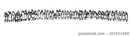 Vector drawing. Big crowd of people Vector drawing. Big crowd of people 107431489