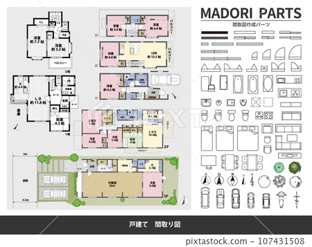 Floor plan and creation parts_Detached house 107431508