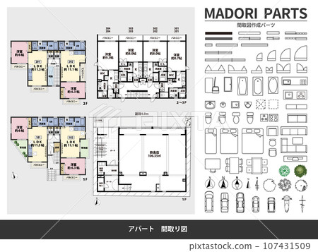 Floor plan and creation parts_Apartment Floor plan and creation parts_Apartment 107431509