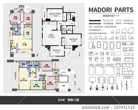 平面圖和創建的零件_3LDK 107431510