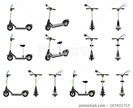 Electric scooter vehicle illustration set Electric scooter vehicle illustration set 107431715