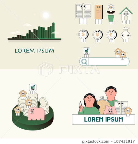 Illustration set of money Illustration set of money 107431917