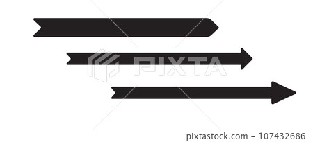 Straight long arrow. Black roughen straight long arrows vector isolated illustration Straight long arrow. Black roughen straight long arrows vector isolated illustration 107432686