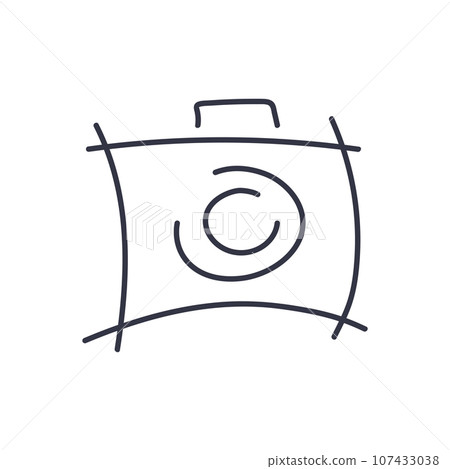 Camera Icon in trendy style. Camera symbol for your web site design, logo, app, UI. Vector illustration, EPS10. Abstract camera logo. Camera icon design silhouette in vector format. 107433038