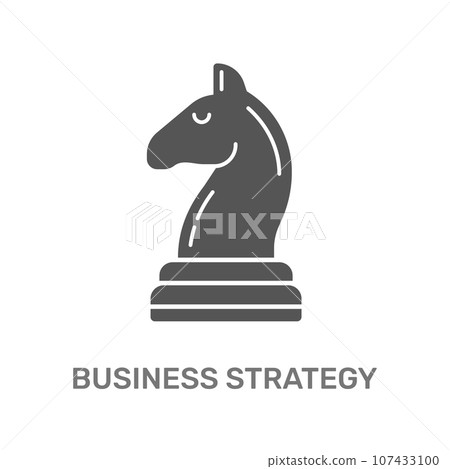 Business strategy icon chess horse. Efficiency in business targets. Startup, investment. Pixel perfect. Vector illustration. EPS 10 107433100
