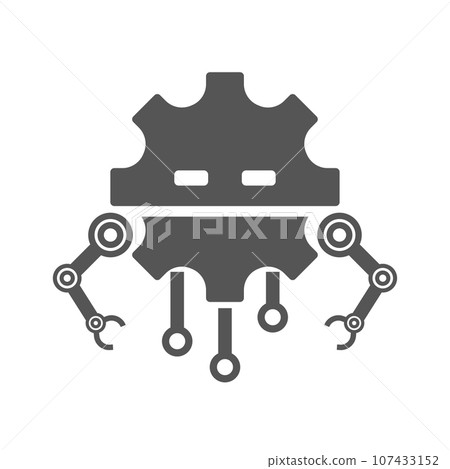 Robot head line icon, vector sign, pictogram isolated on white background, logo illustration. EPS 10 Robot head line icon, vector sign, pictogram isolated on white background, logo illustration. EPS 10 107433152