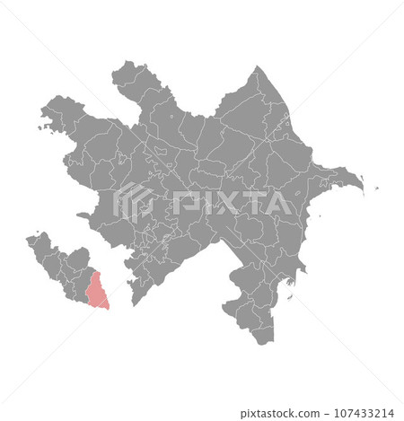 Ordubad district map, administrative division of Azerbaijan. 107433214