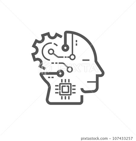 Artificial Intelligence. The image of human head with integration 107433257