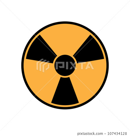 Radioactive warning icon 107434128
