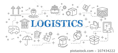 Logistics. Banner logistics with vector icons Logistics. Banner logistics with vector icons 107434222