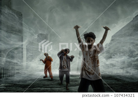 Scary zombie. Halloween concept 107434321