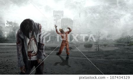 Scary zombie. Halloween concept 107434329