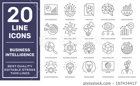 Business Intelligence tools. Business intelligence concept line icon style for ui, ux, website, web, app graphic design. Editable Stroke. EPS 10 Business Intelligence tools. Business intelligence concept line icon style for ui, ux, website, web, app graphic design. Editable Stroke. EPS 10 107434417