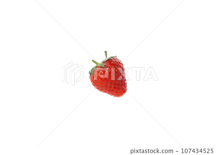 PNG, Strawberry with leaves isolated on white background PNG, Strawberry with leaves isolated on white background 107434525