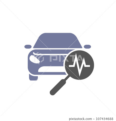 Car diagnostics icon. Car and search simbols. Automotive diagnostic repair icon. Vector illustration. Car diagnostics icon. Car and search simbols. Automotive diagnostic repair icon. Vector illustration. 107434688
